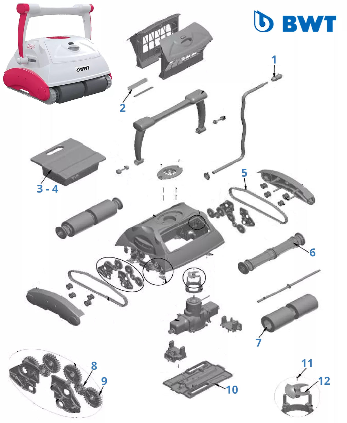 Pièces détachées BWT D200