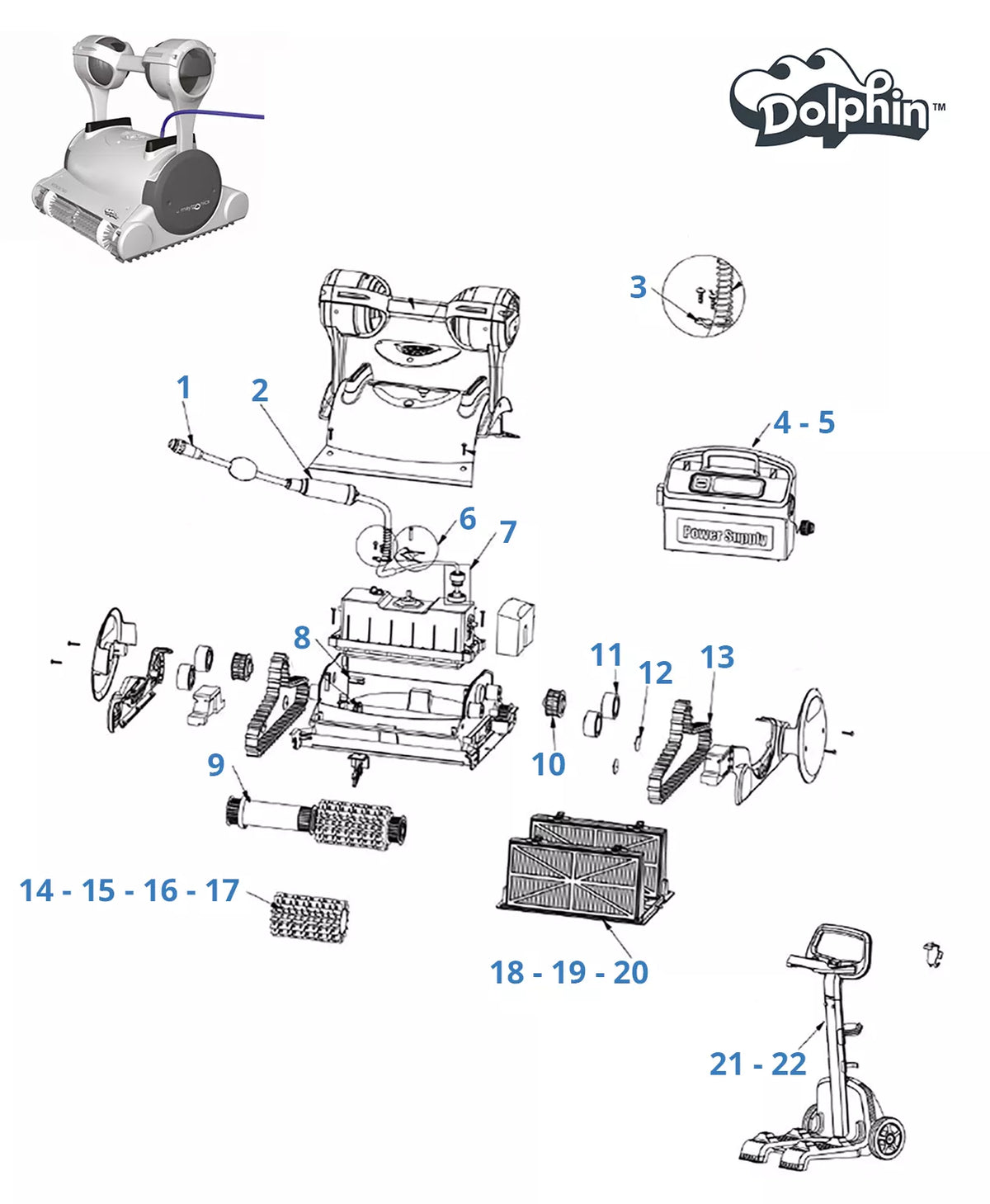 Spare parts for Dolphin Edge 50