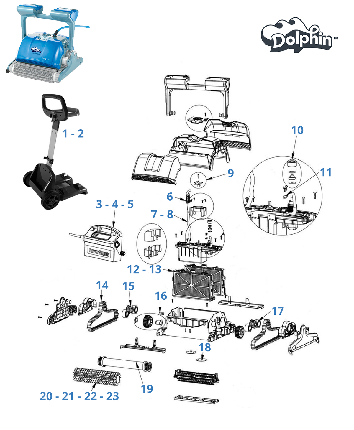 Peças de substituição para Dolphin Supreme M4