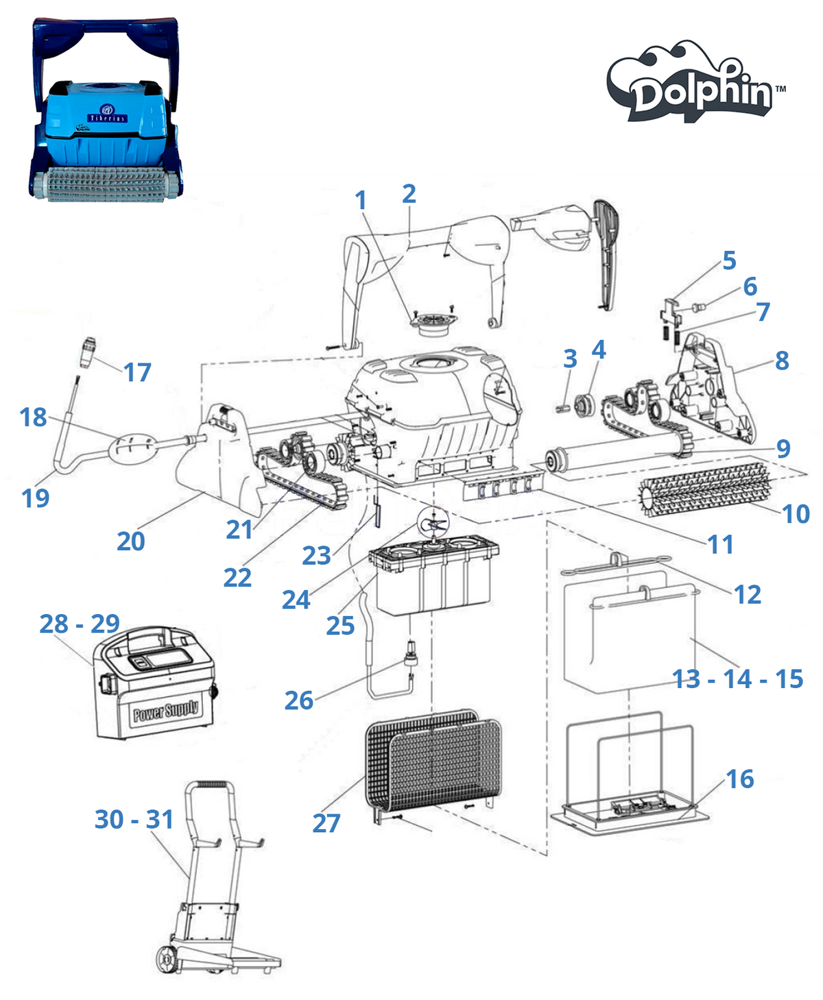 Spare parts for Dolphin Tiberius
