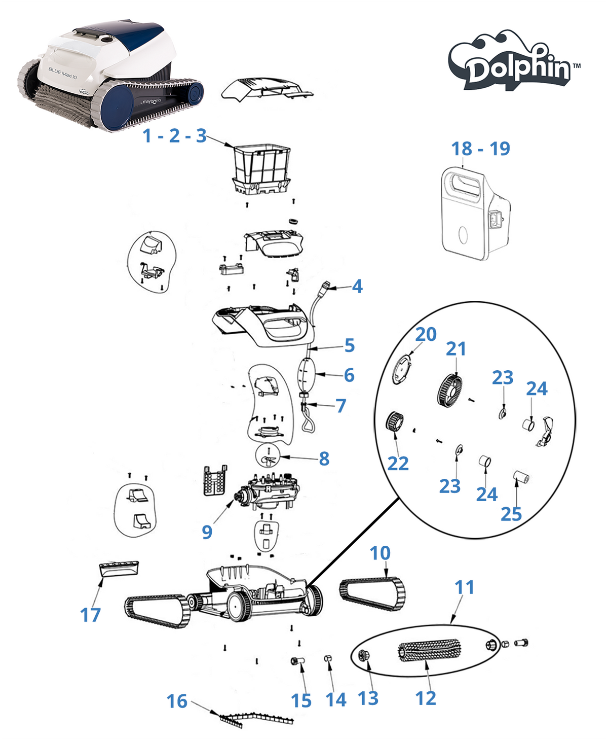 Ricambi per Dolphin Blue Maxi 10