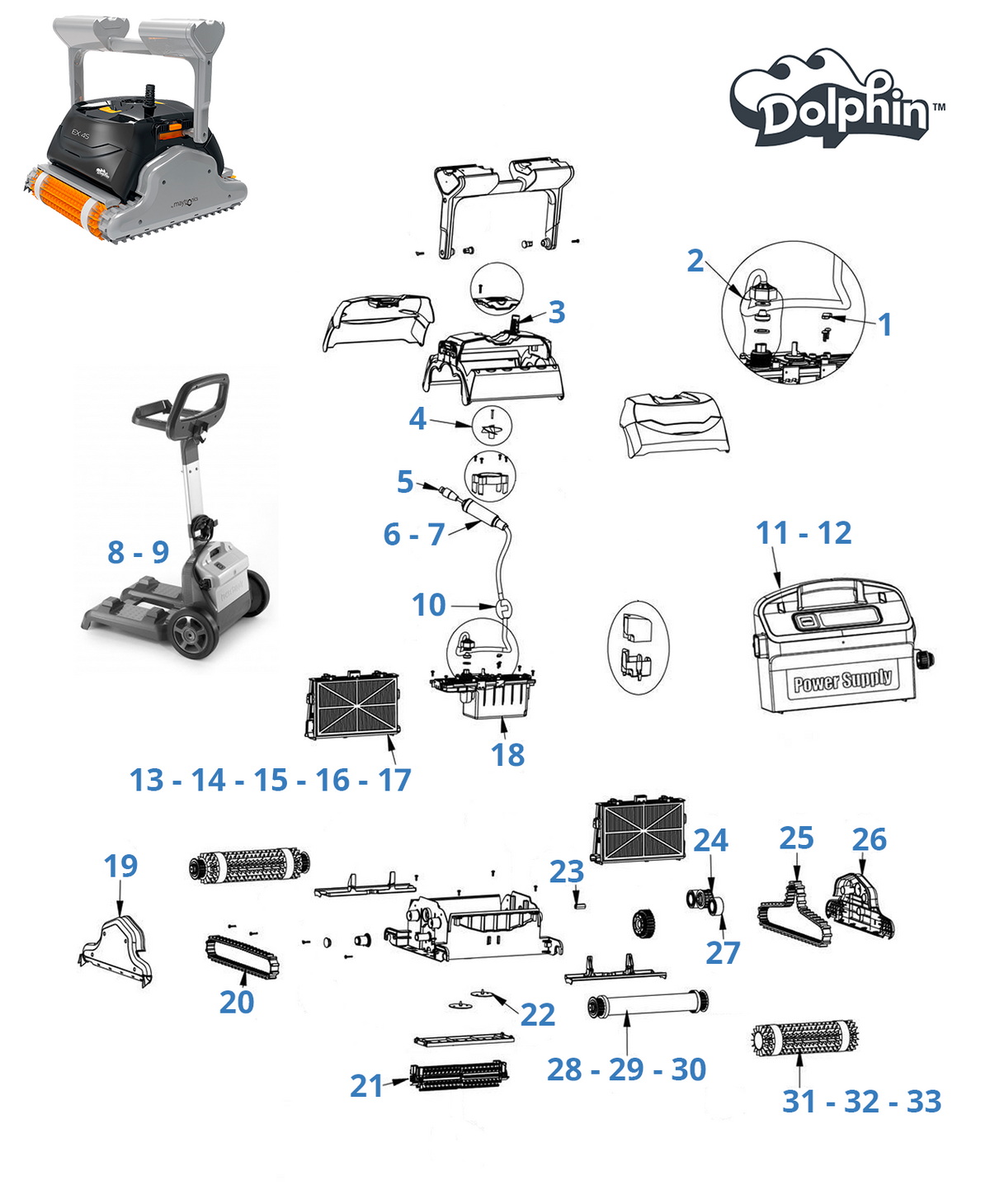Recambios para Dolphin EX 45