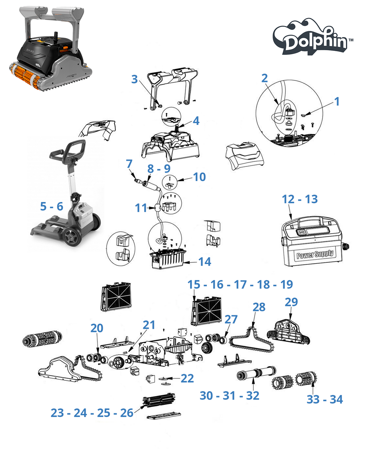 Spare parts for Dolphin EX 60