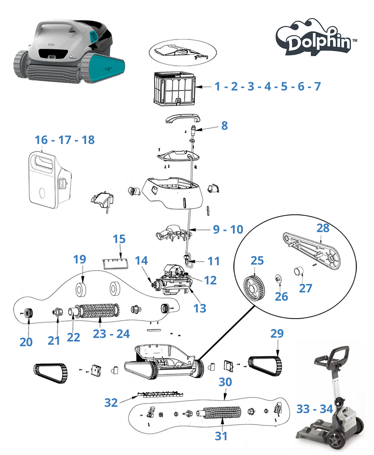 Ricambi per Dolphin Fon 35