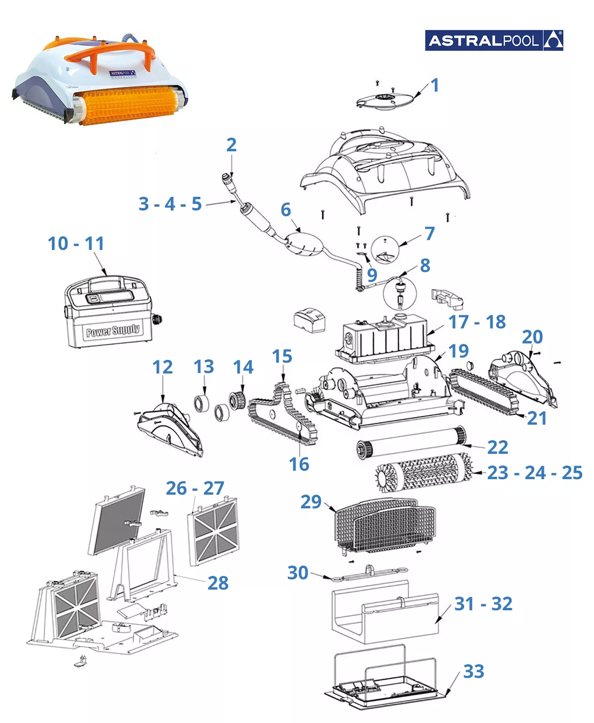 Spare parts Astralpool Easykleen