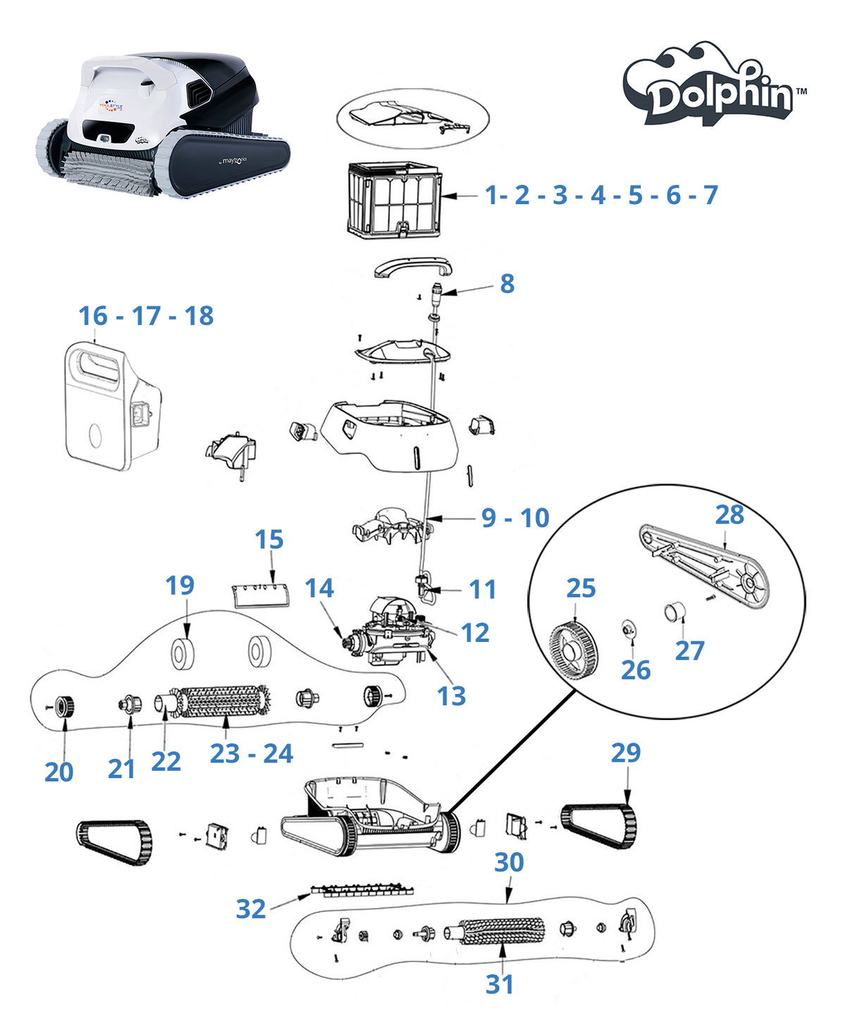 Recambios para Dolphin PoolStyle 30