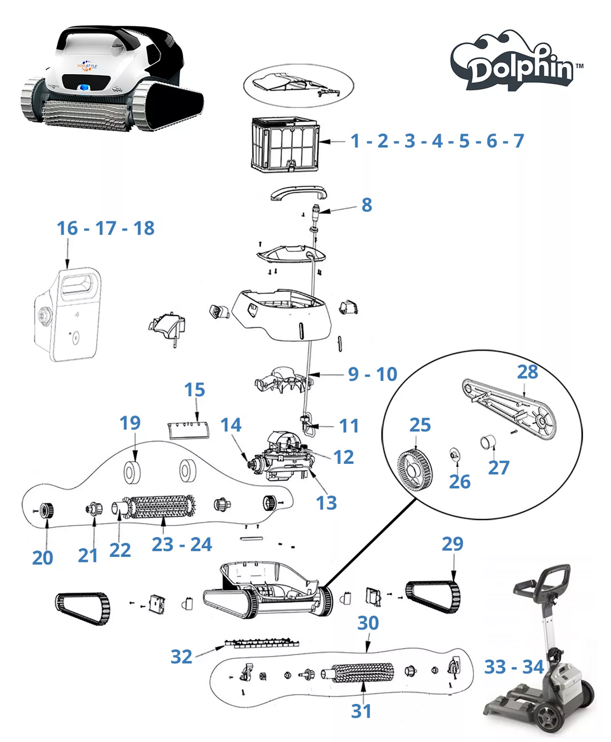 Recambios para Dolphin PoolStyle 50i
