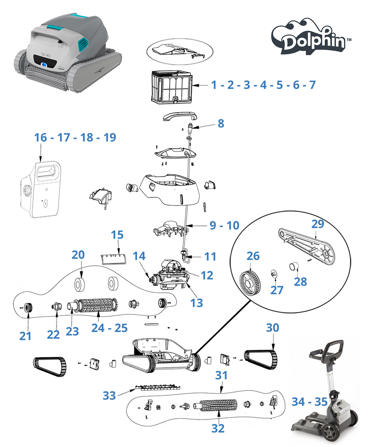Recambios para Dolphin SX 40i