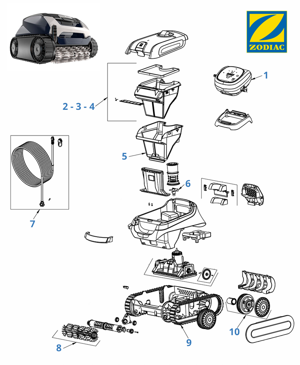 Pièces détachées Zodiac Voyager RE 4300
