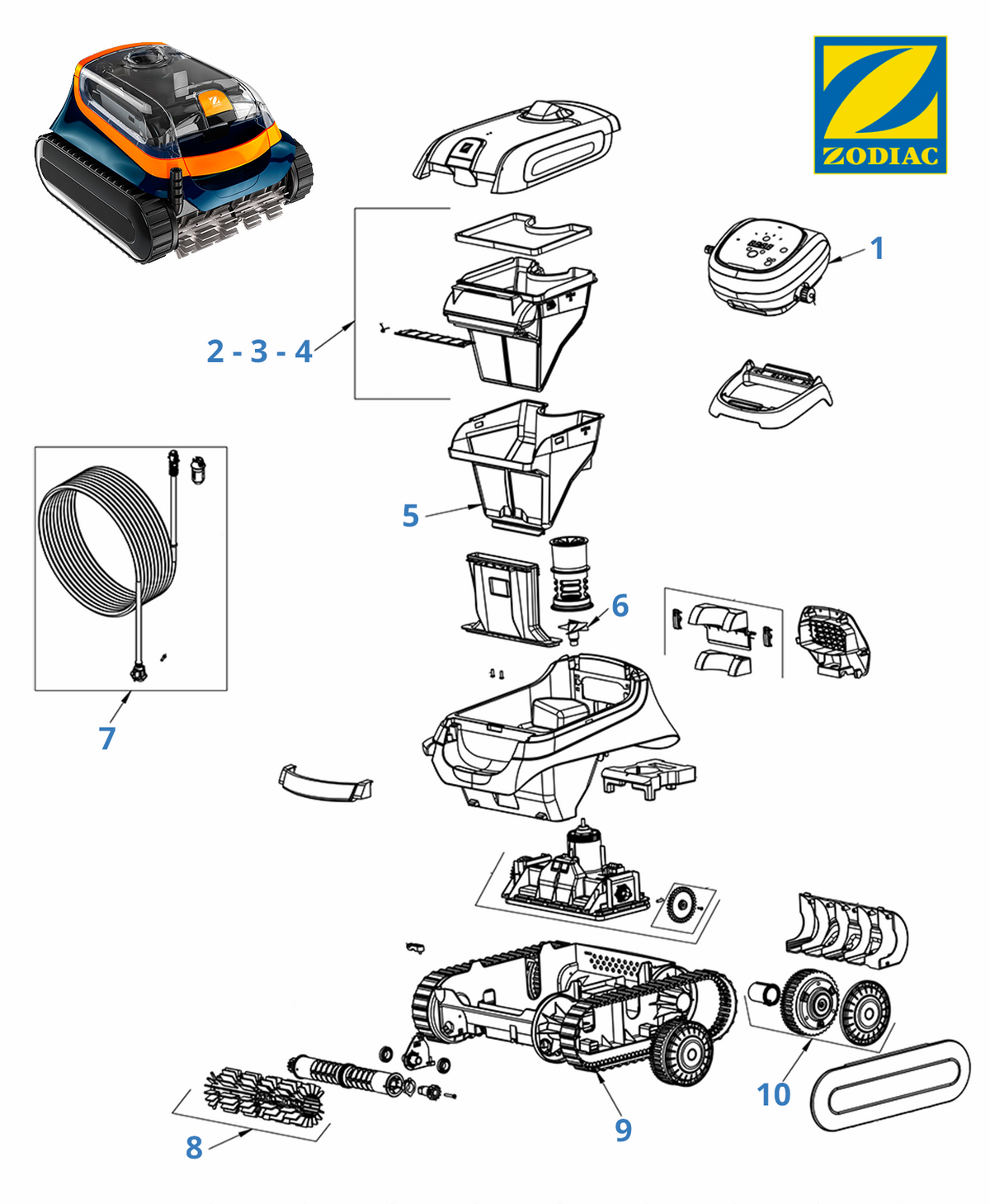 Pièces détachées Zodiac XA 2095