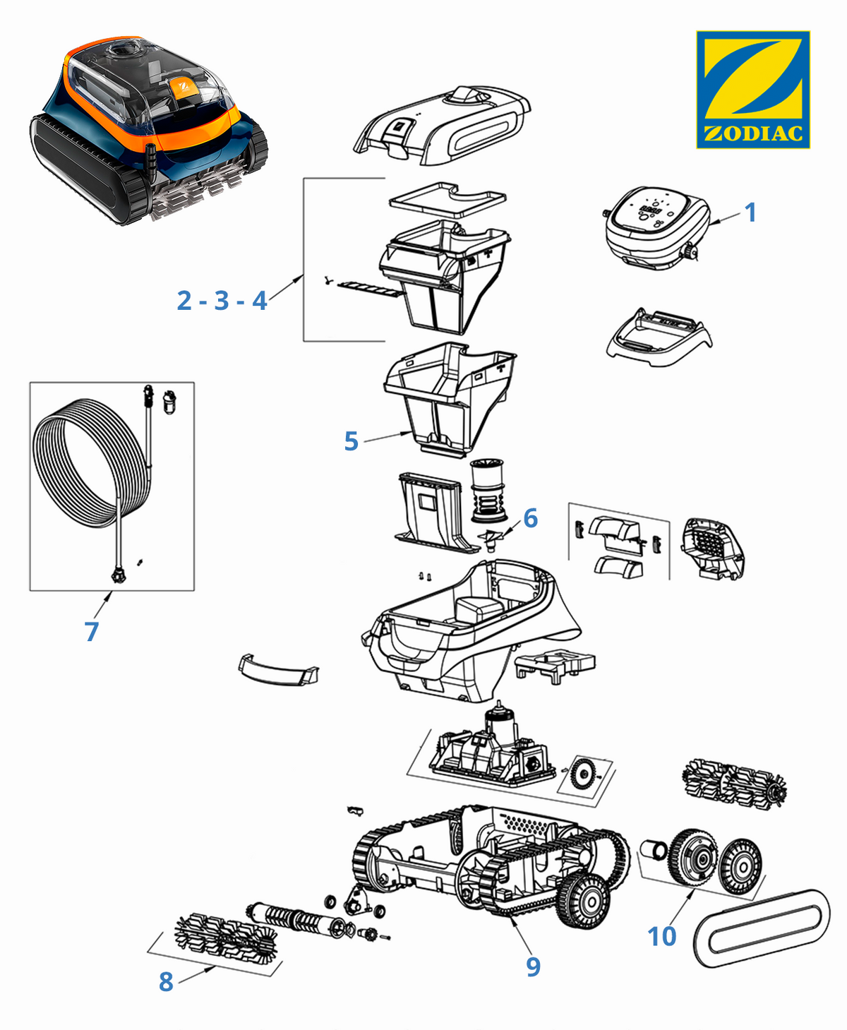 Spare parts Zodiac XA 3095 iQ