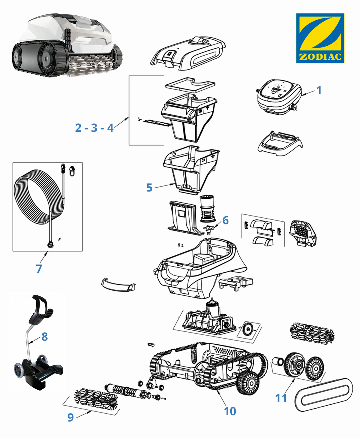 Peças de substituição Zodiac Voyager RE 4470 iQ