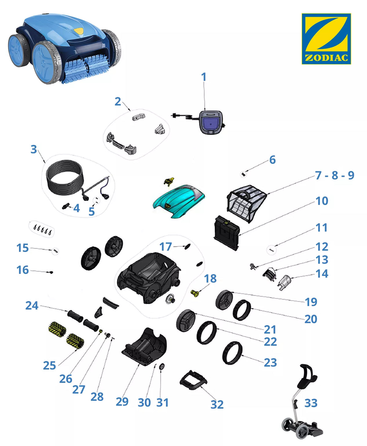 Spare parts Zodiac OV 3410