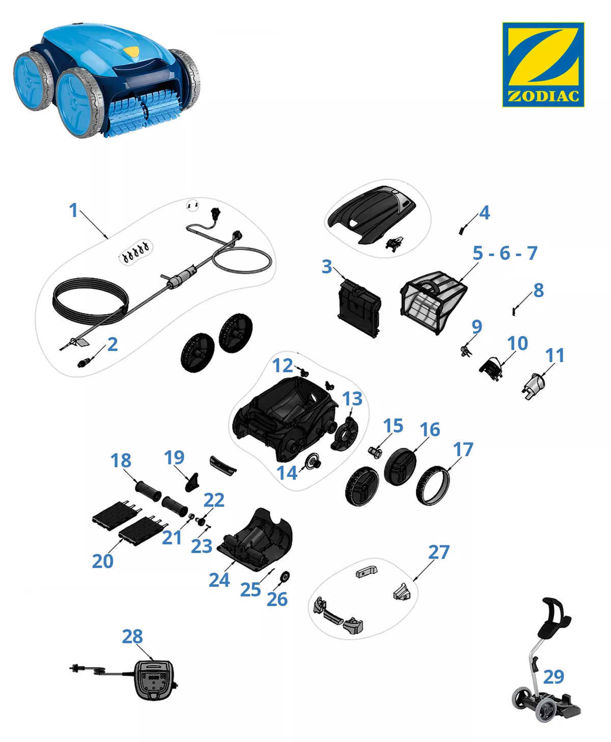 Spare parts Zodiac OV 5310