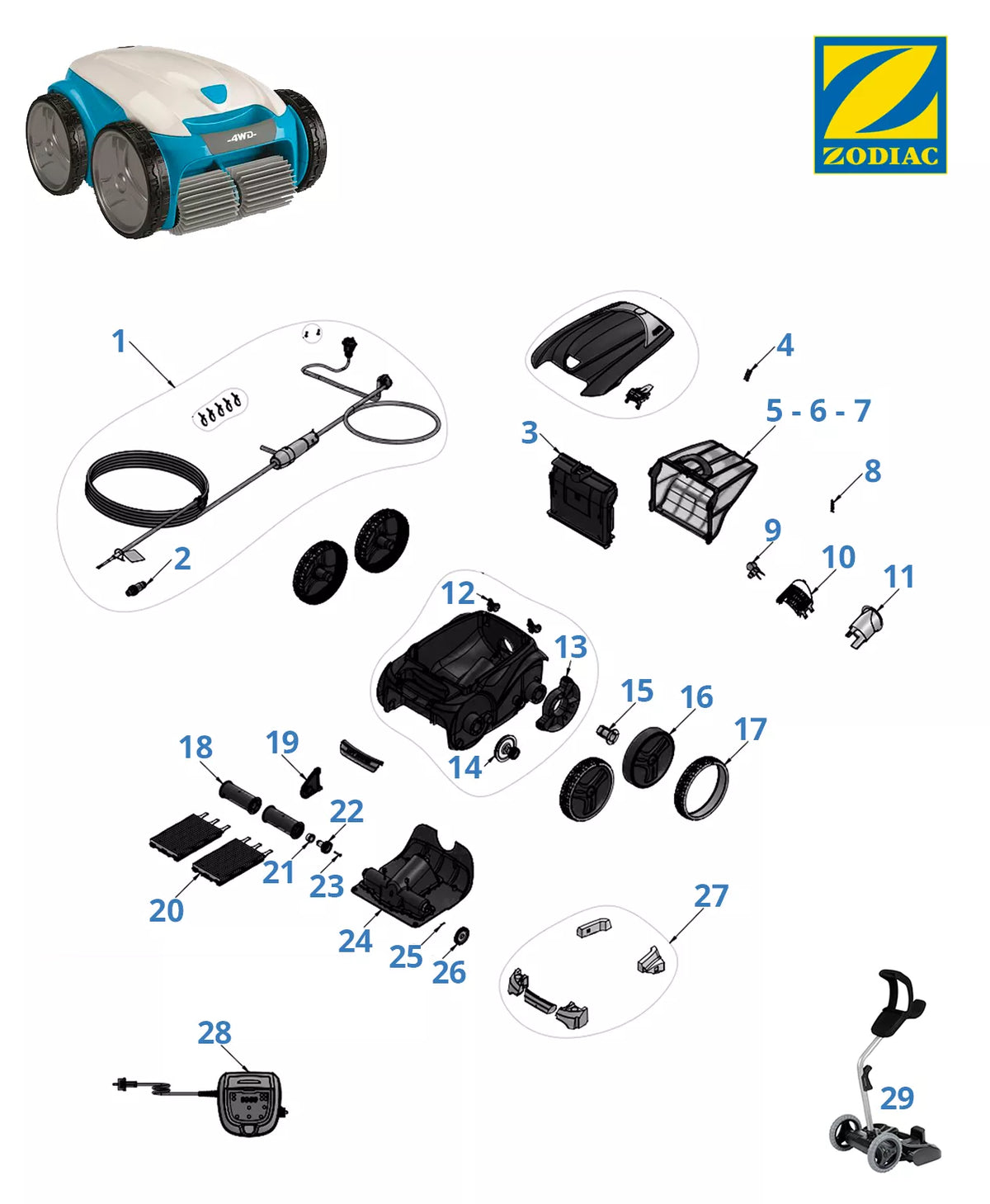 Recambios Zodiac OV 5360 4WD