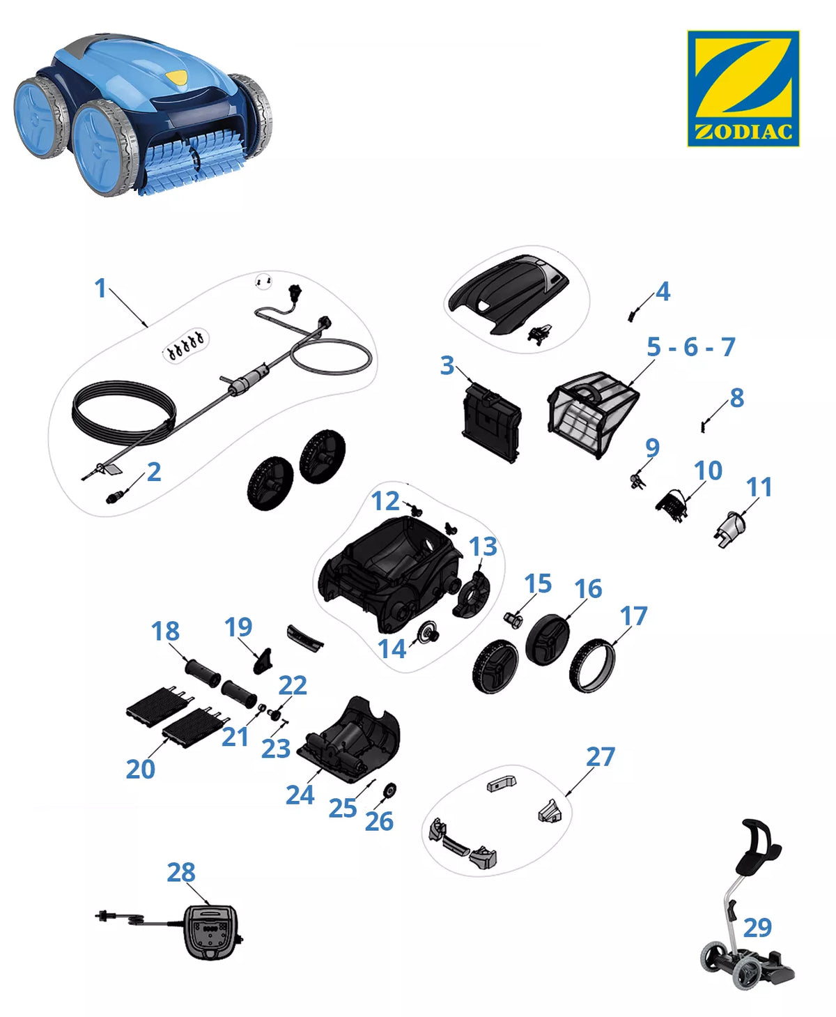 Spare parts Zodiac OV 5410