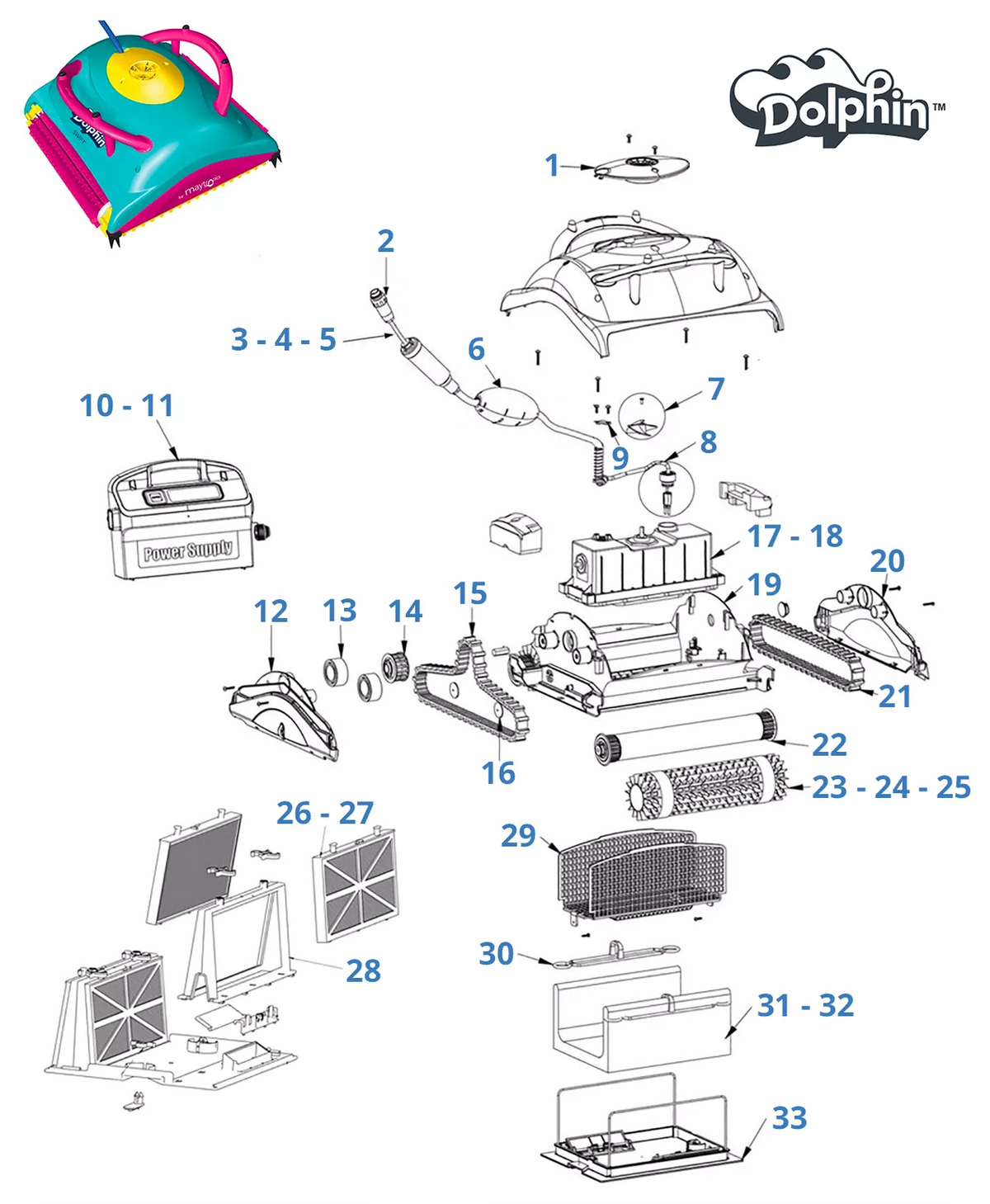 Spare parts for Dolphin Swift
