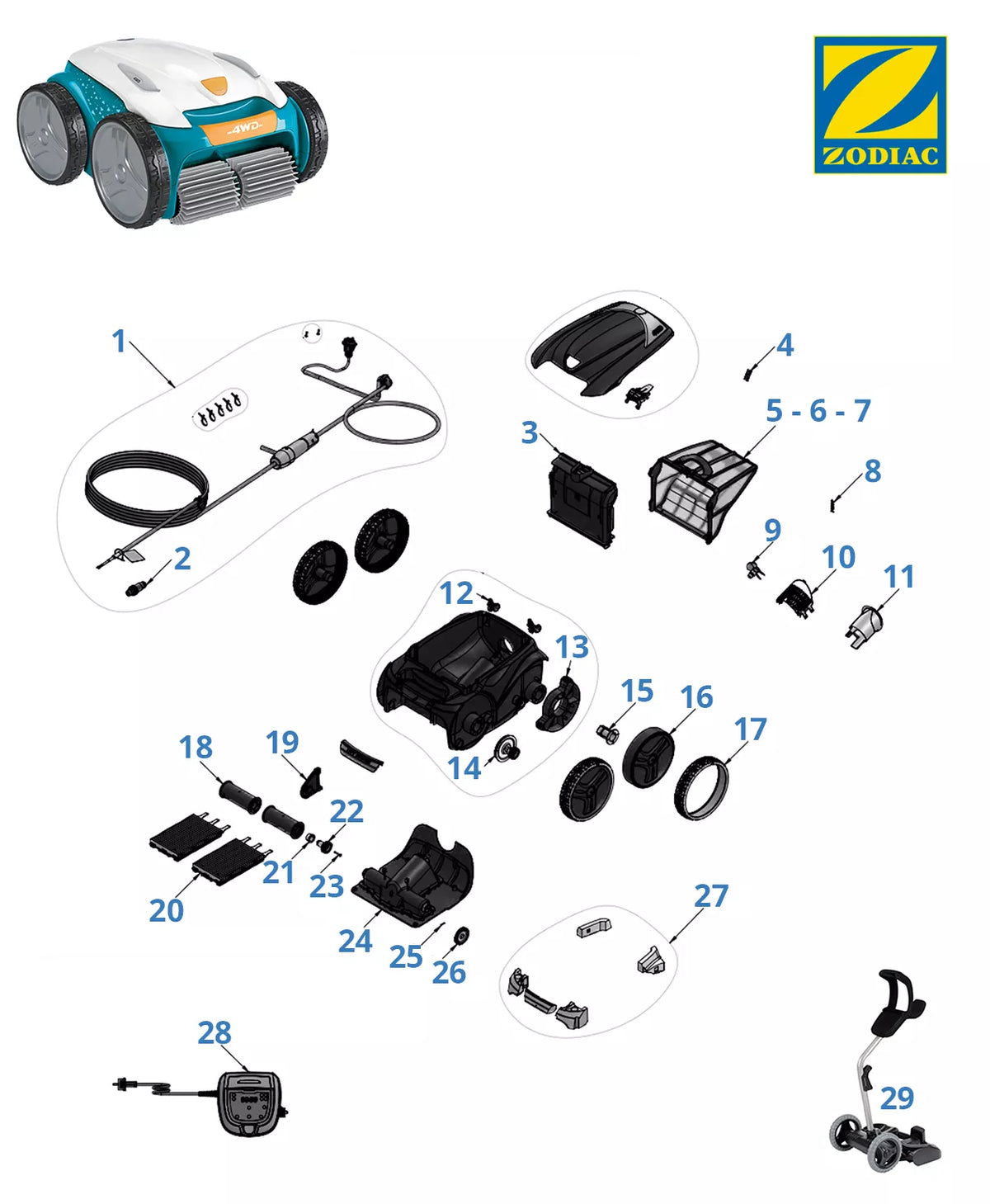 Recambios Zodiac OV 5430 4WD