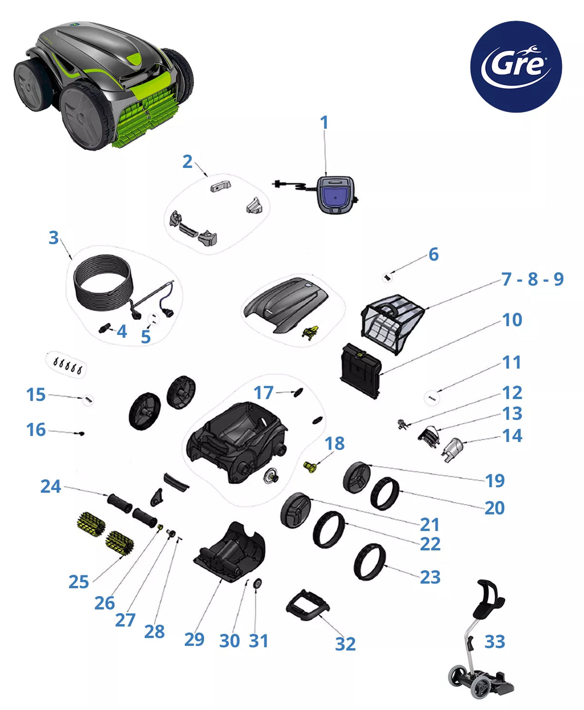 Onderdelen Zodiac GV 3320