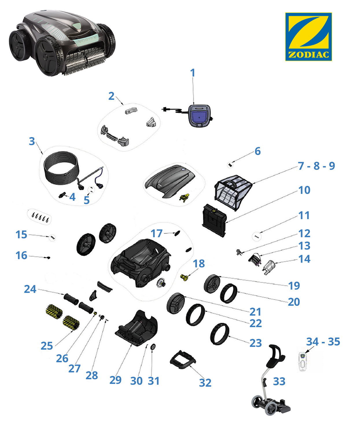 Recambios Zodiac Vortex AV 350 50