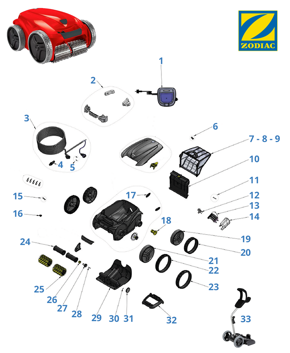 Recambios Zodiac Vortex FR 3485