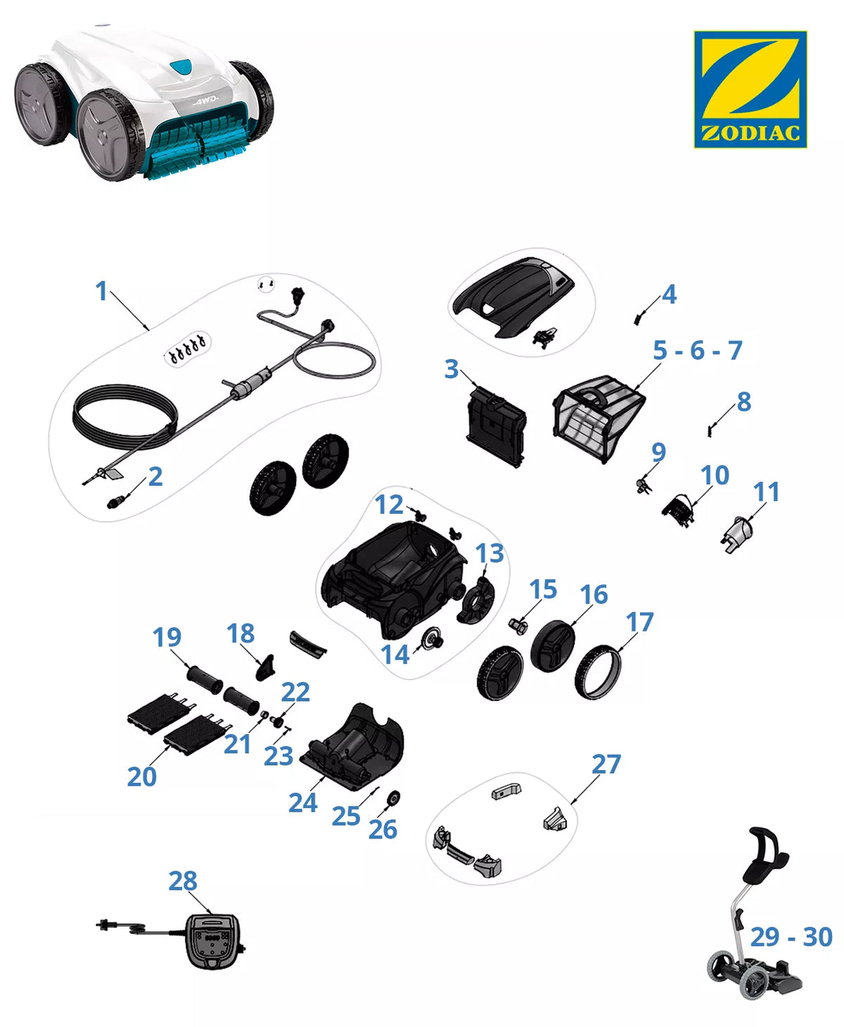 Recambios Zodiac Vortex PS 400