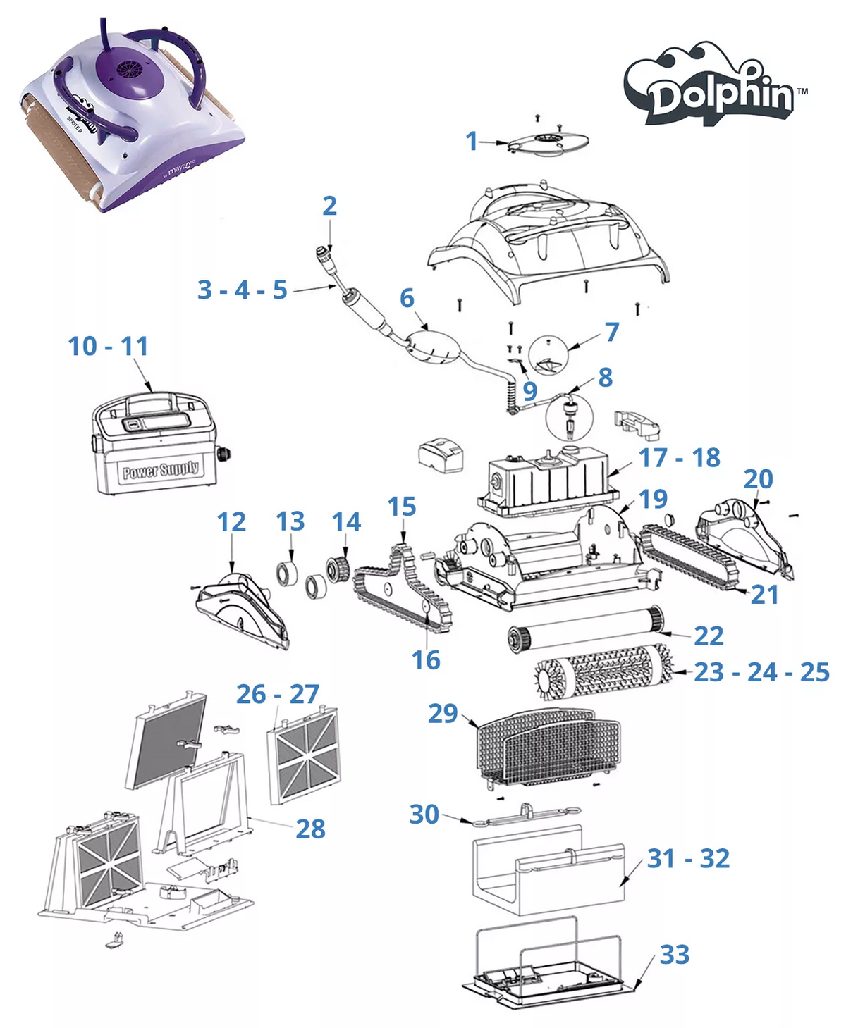 Spare parts for Dolphin Sprite B
