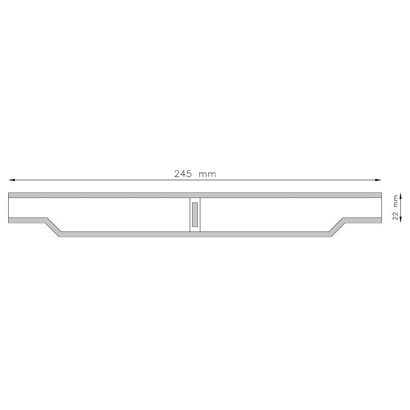 Rejilla rebosadero piscina para curvas 22/245 mm.