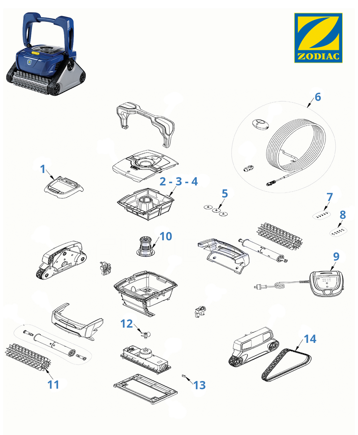 Spare parts Zodiac RC 4380