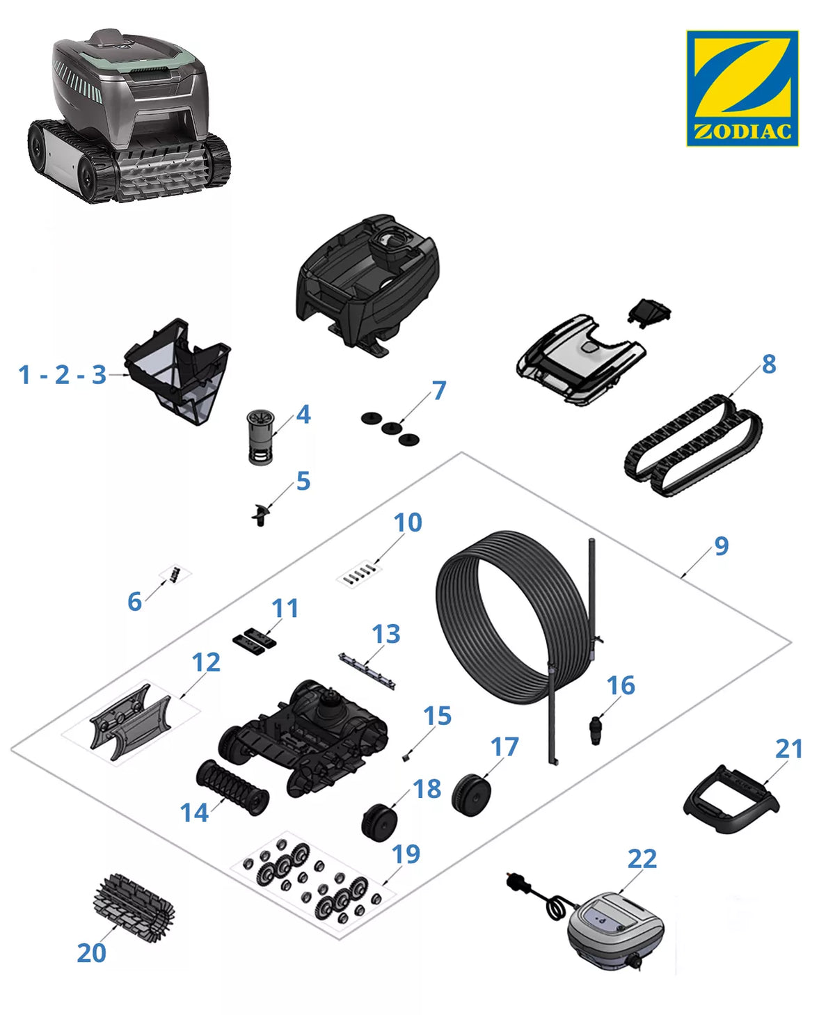Peças de substituição Zodiac Tornax AT 210 50
