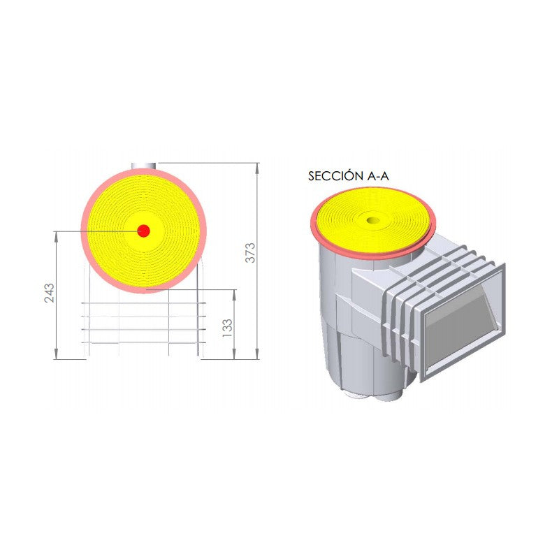 Skimmers boca standar tapa redonda