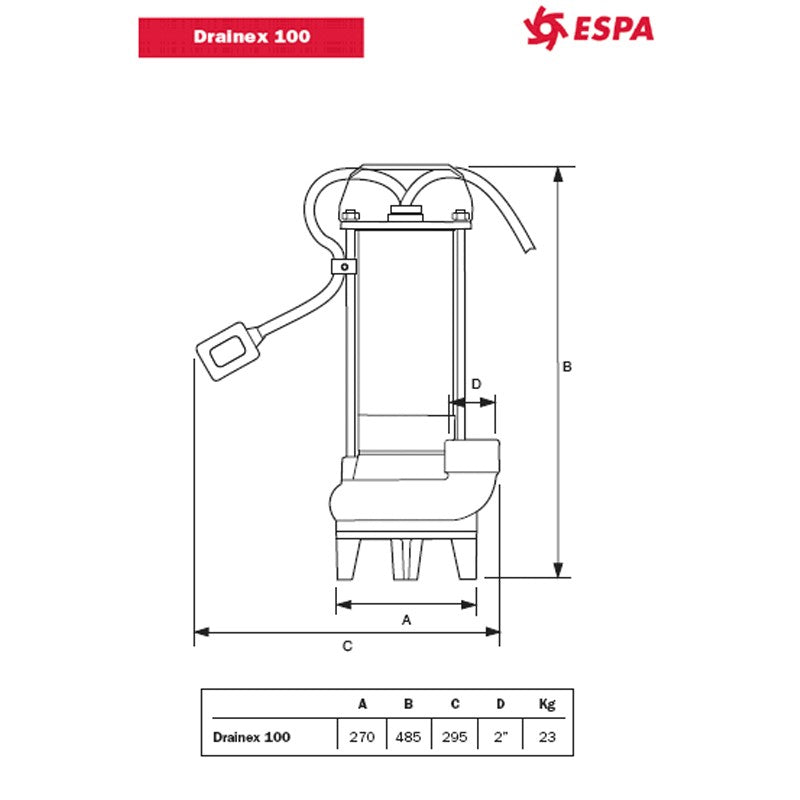 Bomba Achique Drainex 100 MA