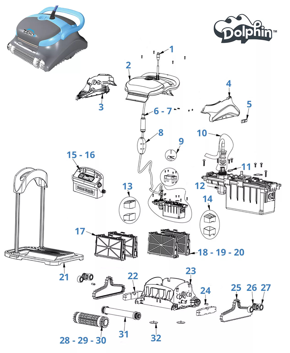 Pièces détachées pour Dolphin Zenit 12