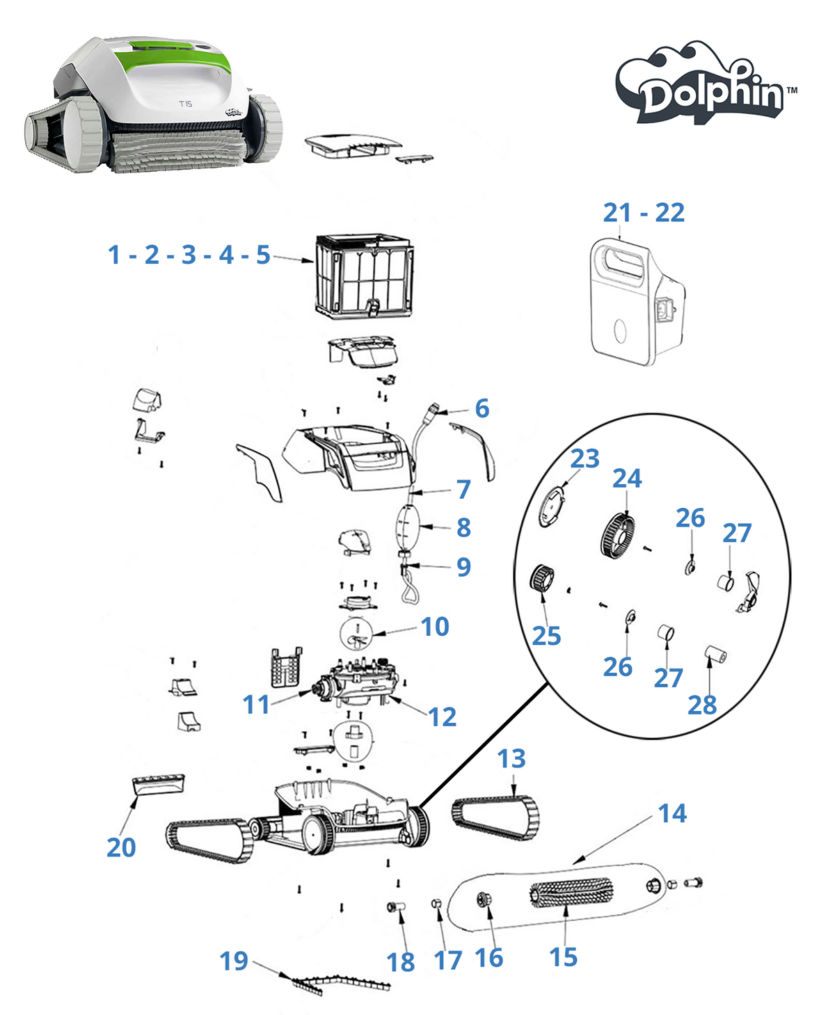 Ricambi per Dolphin T15