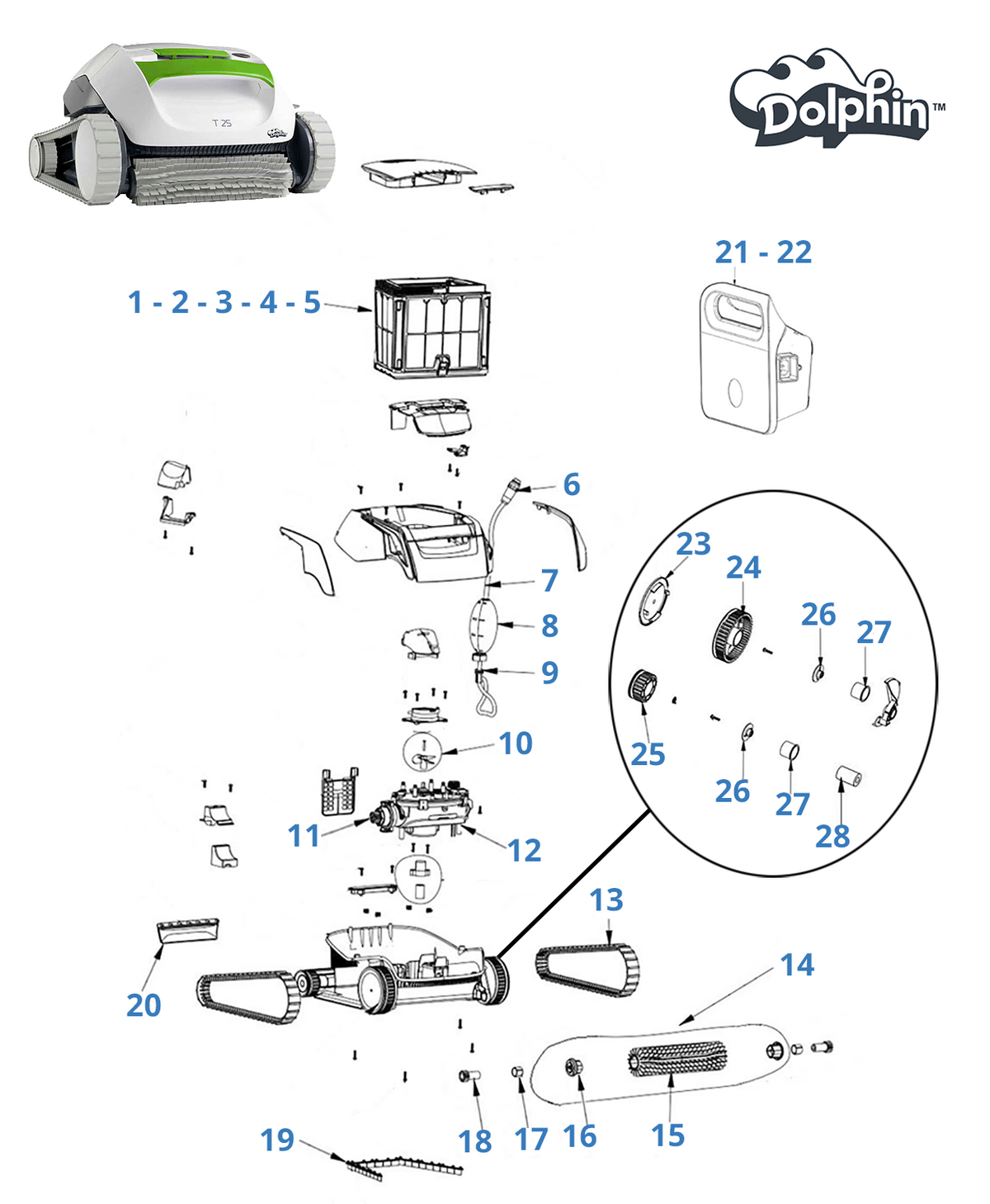 Recambios para Dolphin T25