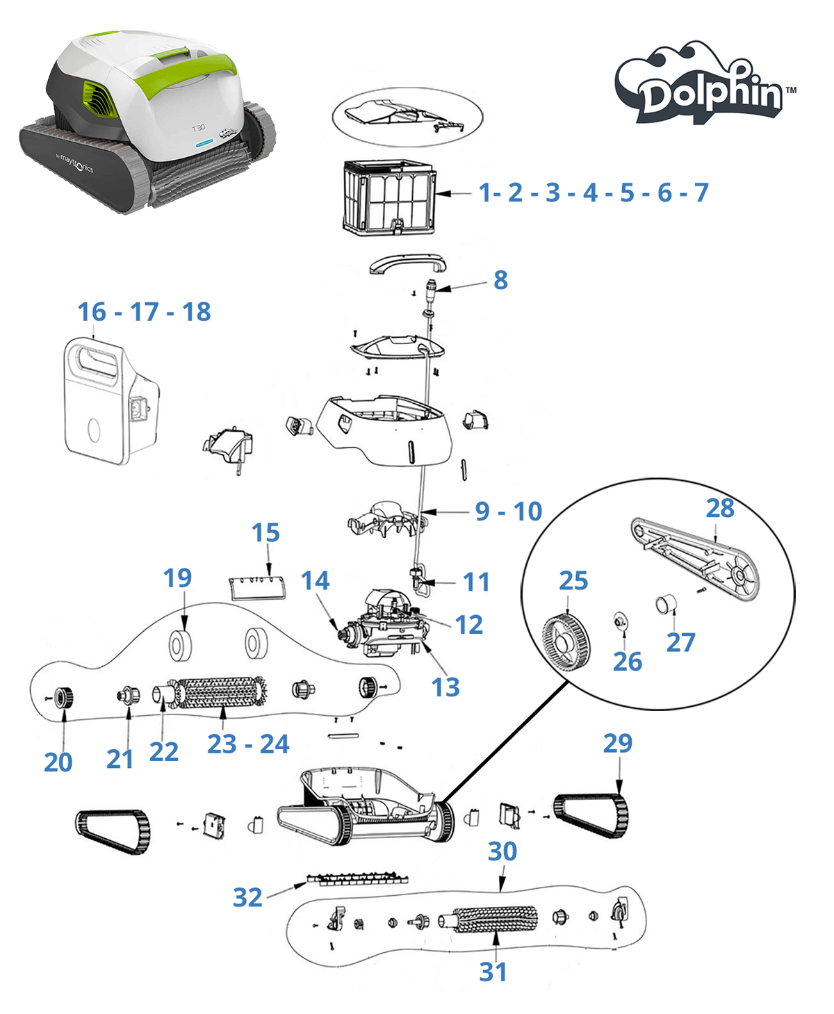 Recambios para Dolphin T30