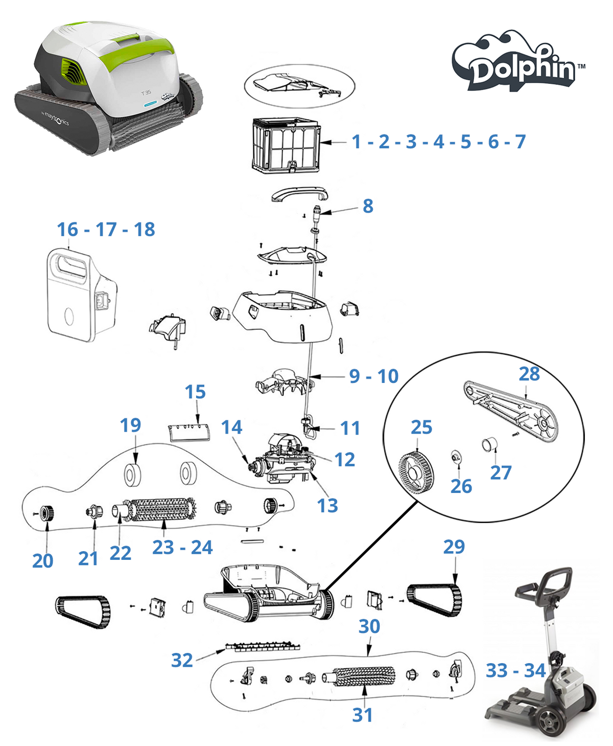 Recambios para Dolphin T35