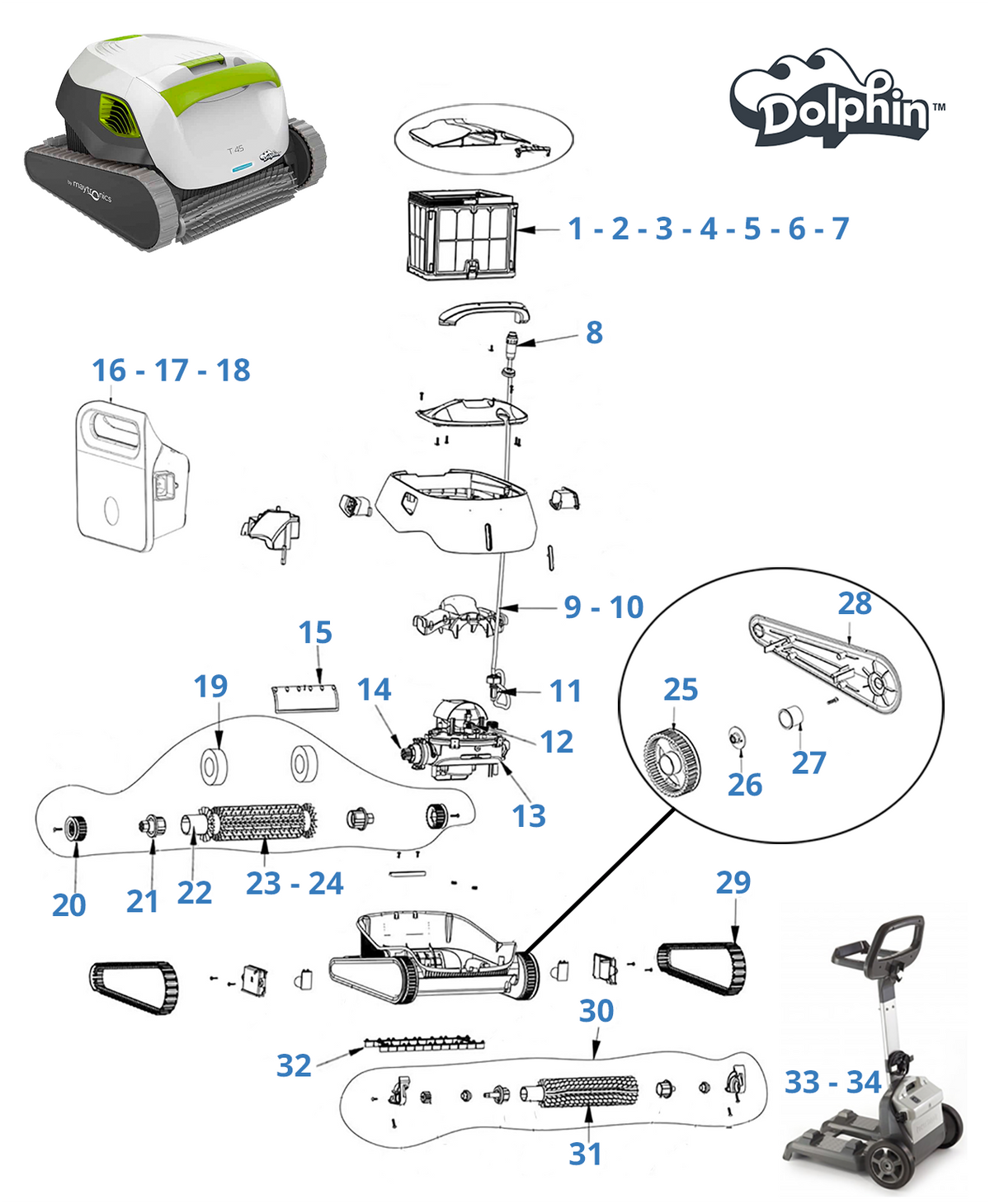 Recambios para Dolphin T45