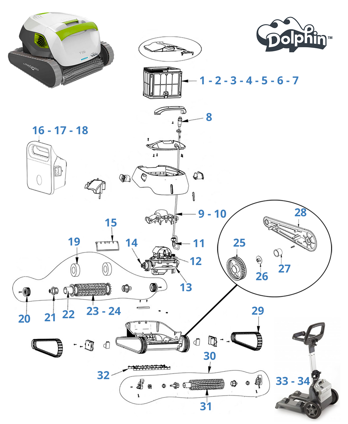 Recambios para Dolphin T55i