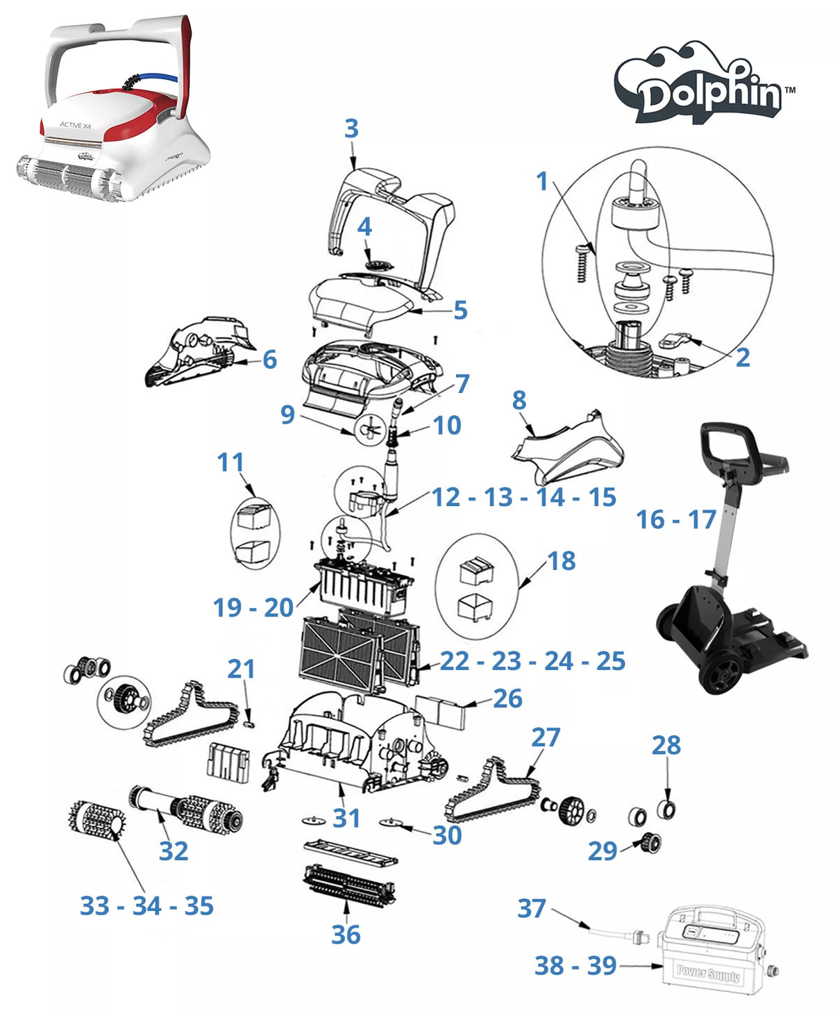 Onderdelen voor Dolphin Active X4