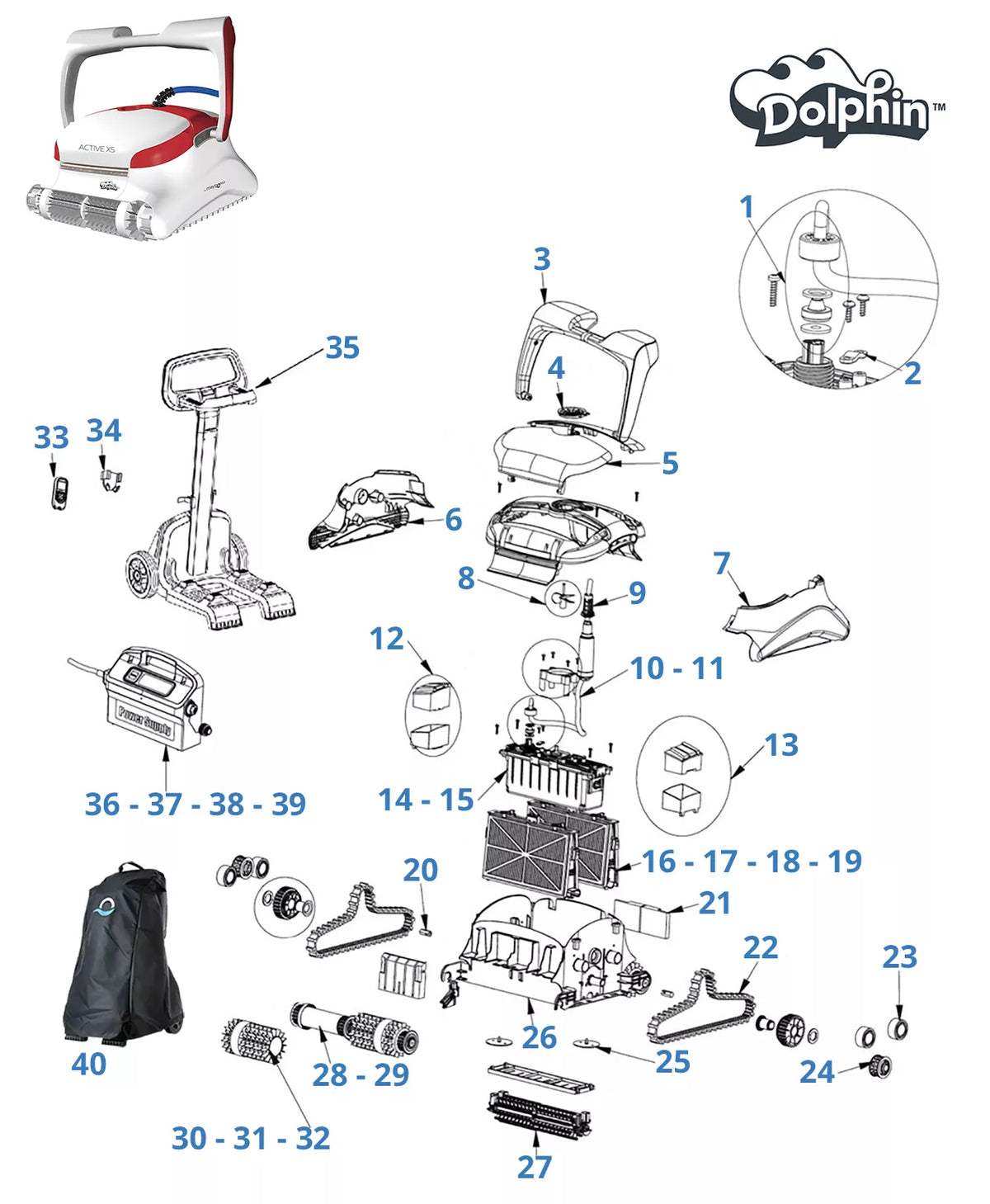 Recambios para Dolphin Active X5