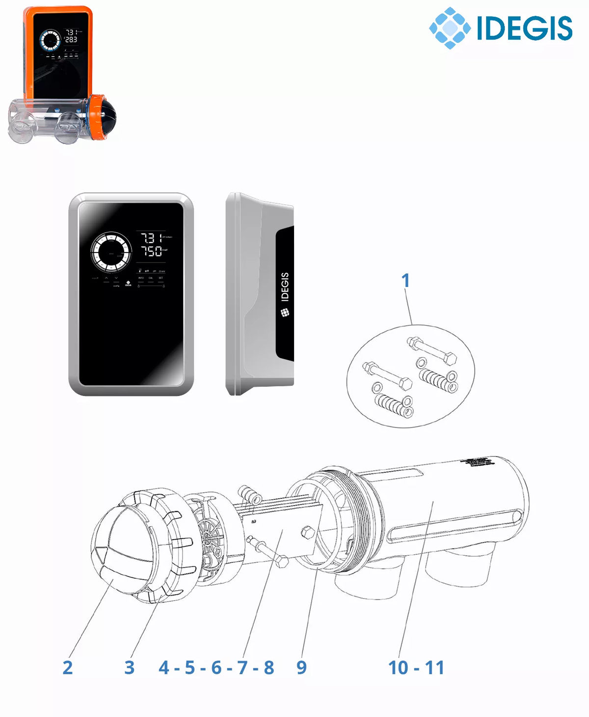 Recambios clorador Idegis Tecno S2