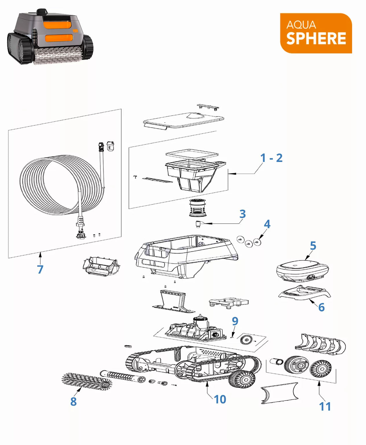 Onderdelen Aquasphere ASR 105