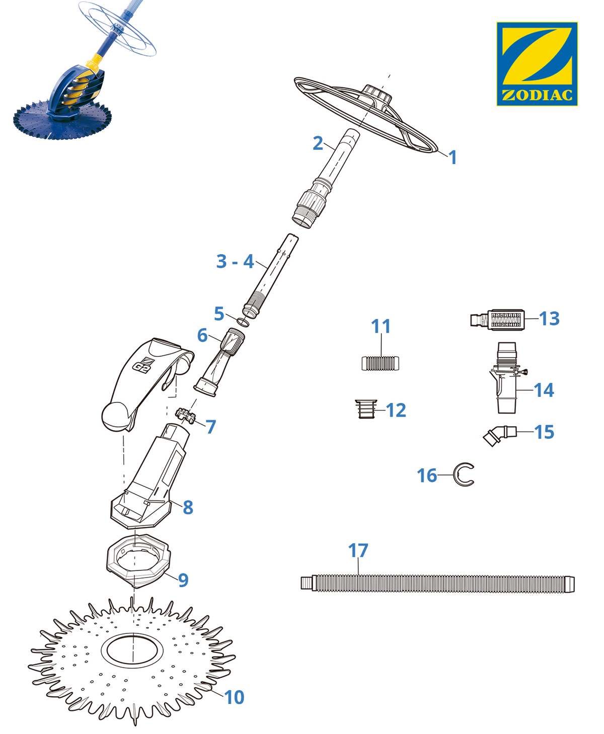 Pièces détachées Zodiac G2