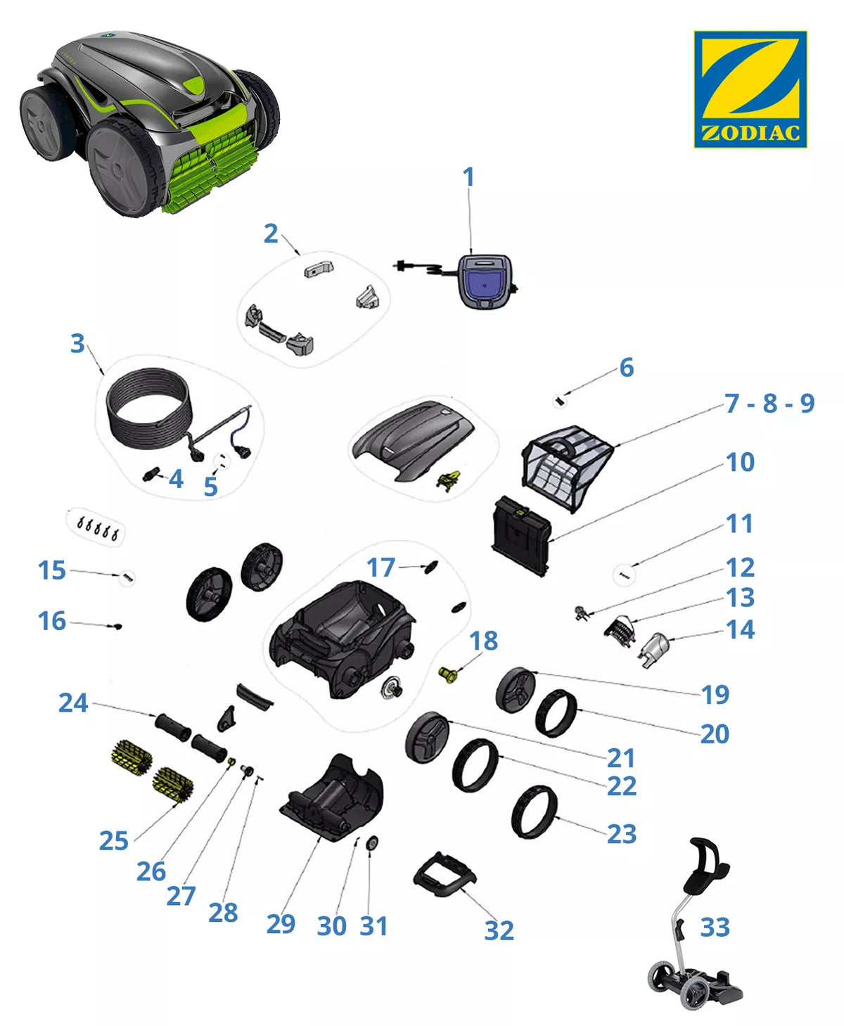 Peças de substituição Zodiac GV 3420