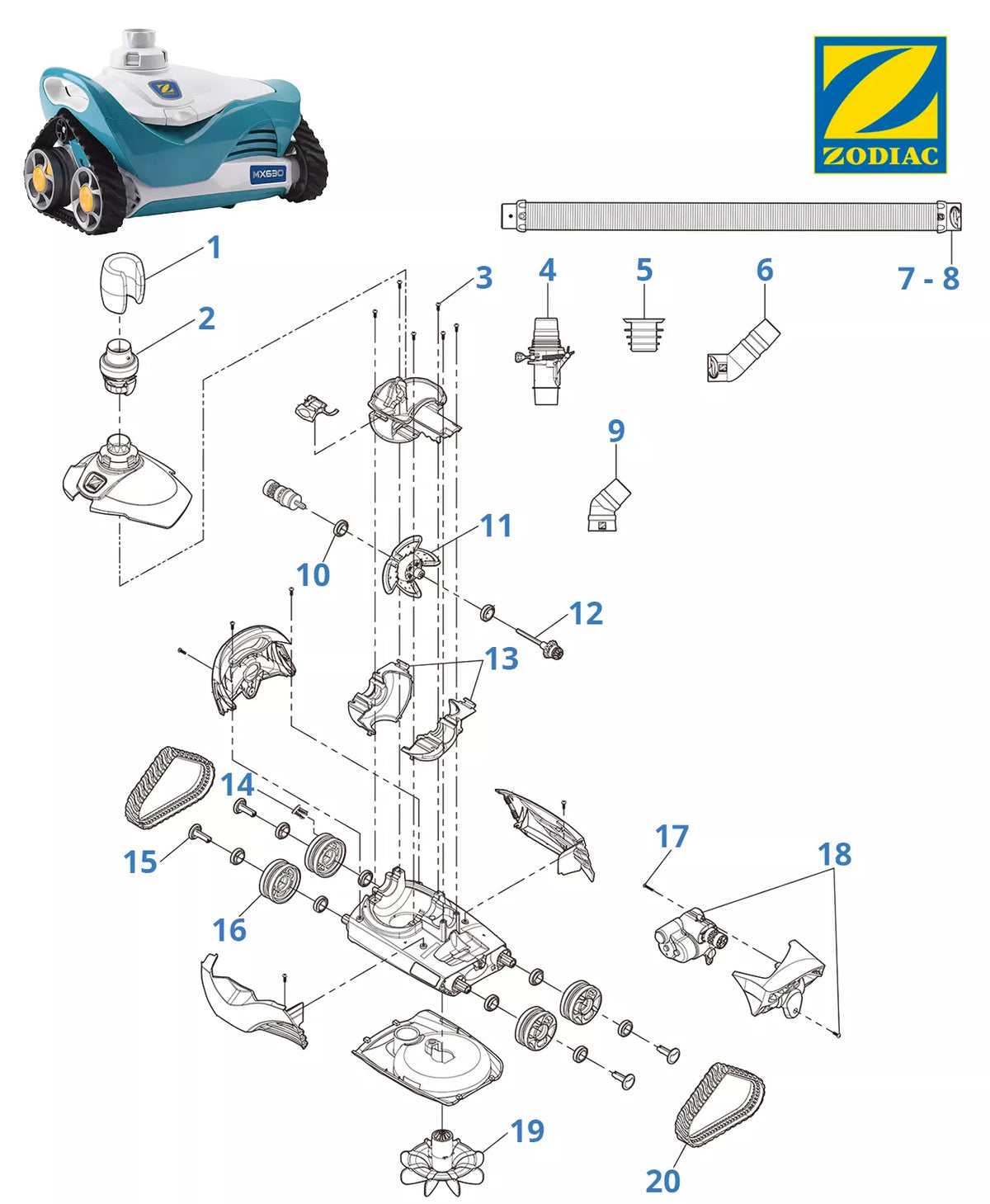 Recambios Zodiac MX630