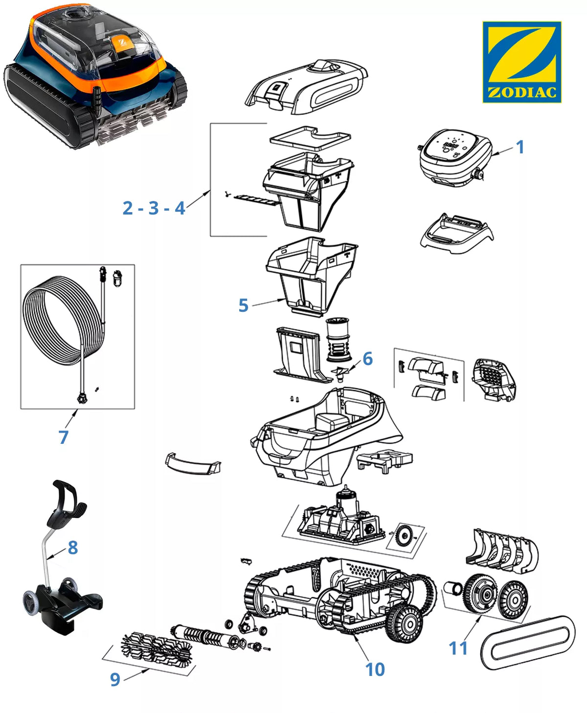 Recambios Zodiac XA 5095 iQ