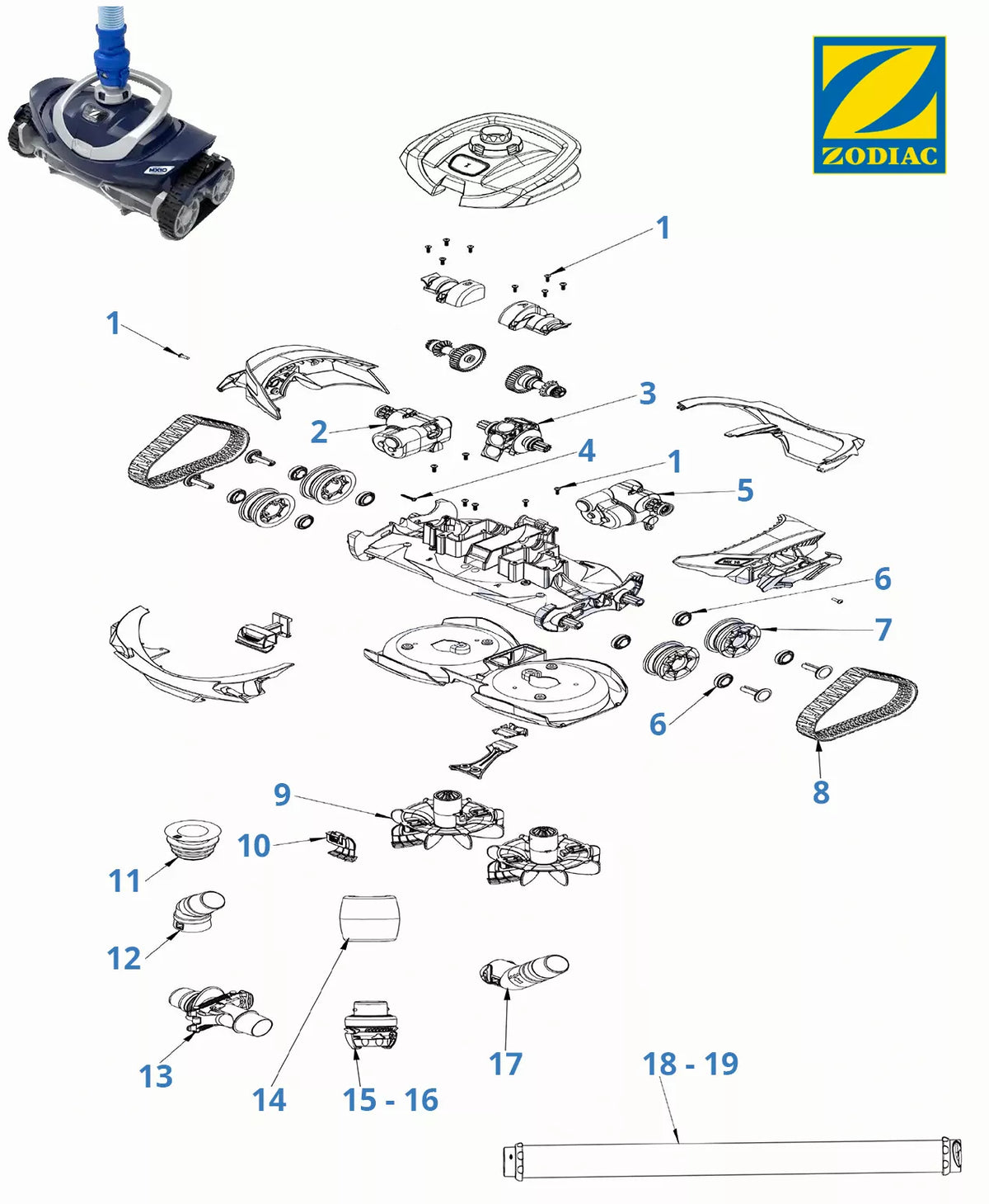 Recambios Zodiac MX10