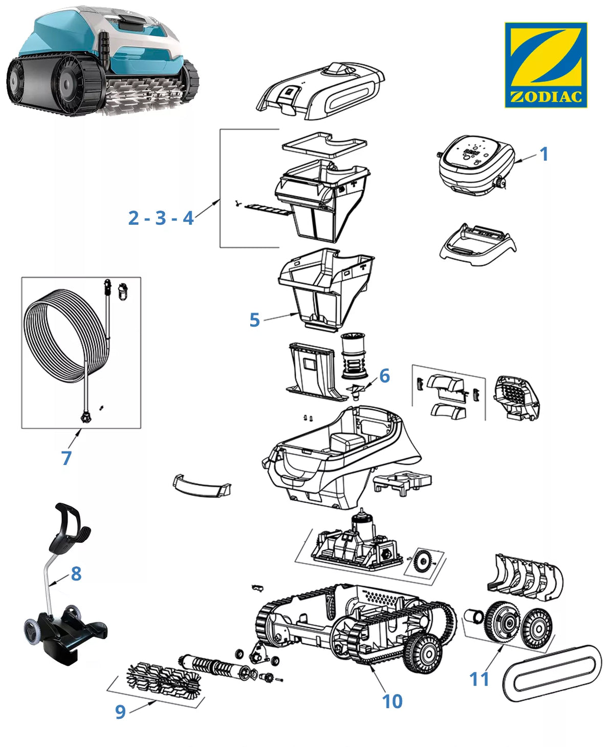 Recambios Zodiac Voyager RE 45AM iQ