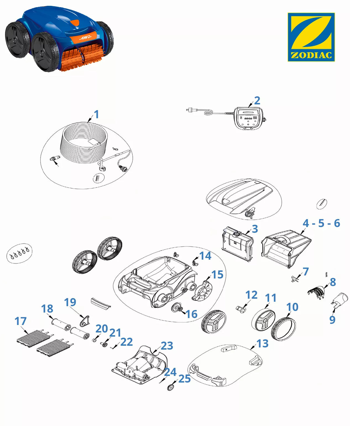 Recambios Zodiac RV AQ54